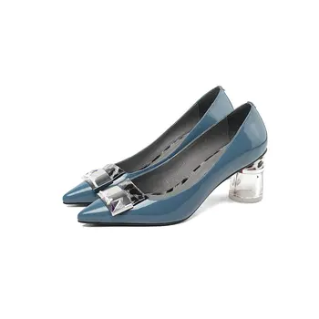 

Fashion sexy high heels women shoes genuine leather crystal heel girls spring party shoes woman high heel shoes