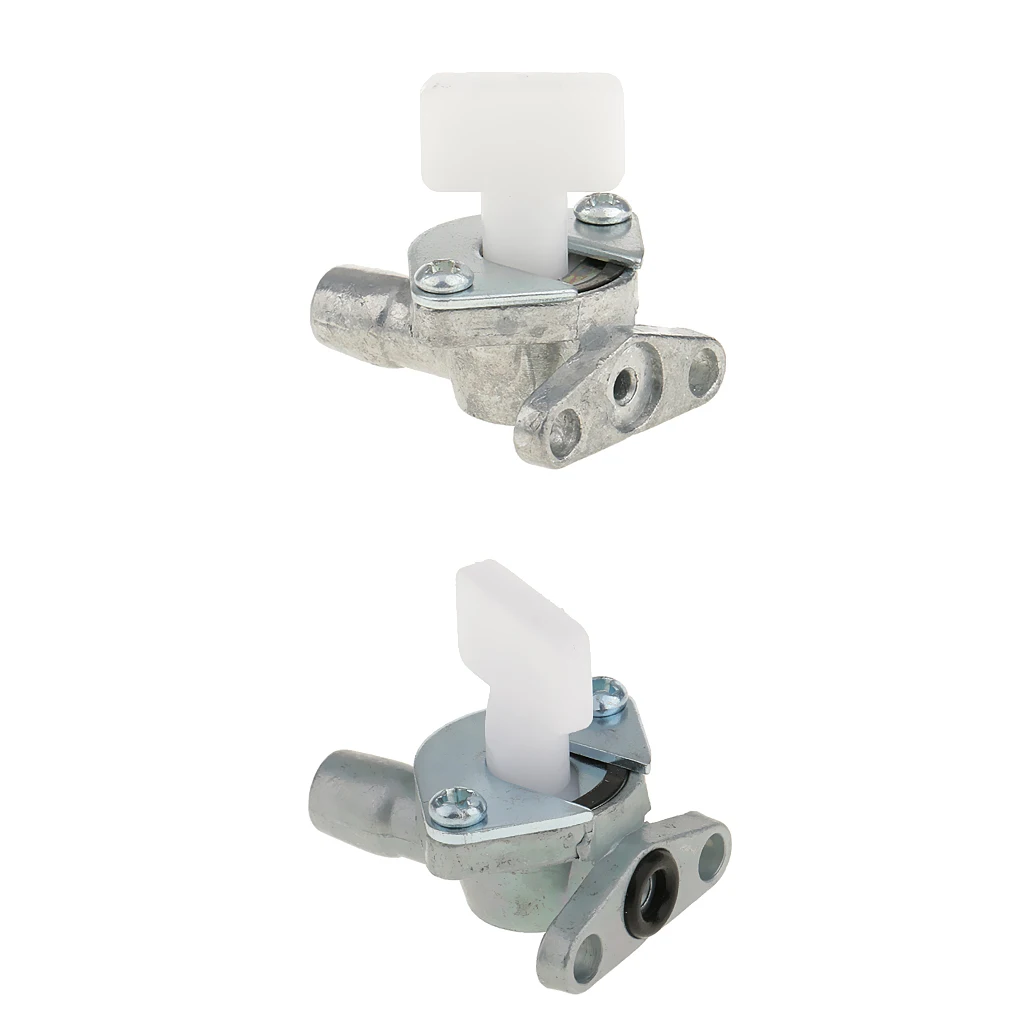 2pcs ON/Off Fuel Shut-off Valve Switch Fuel Pump Petcock For 47cc 49cc 2 Stroke Motorcycle ATVs Quad  Dirt Bikes (Black+Silver)