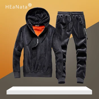 

Fitness Tracksuit Men Sportswear Sets Fashion 2020 Spring Mens Casual Clothing 2 PC Sweatshirt+SweatPants Outwear Track Suit Men