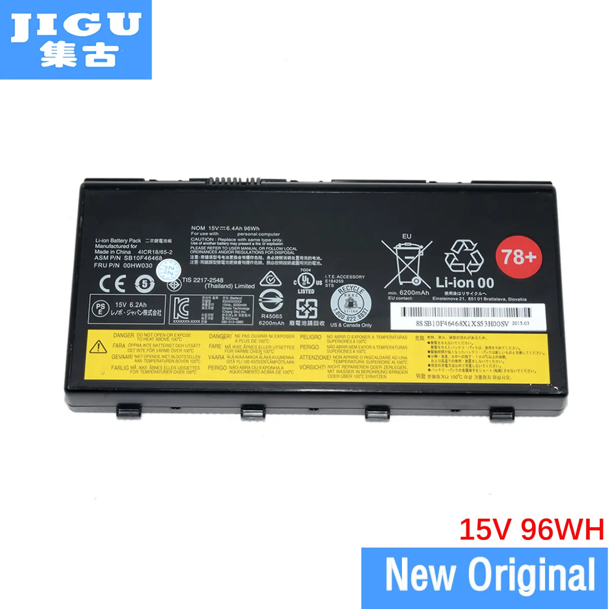 JIGU 15V ноутбук Батарея 00HW030 SB10F46468 для lenovo ThinkPad P70 P71 96WH