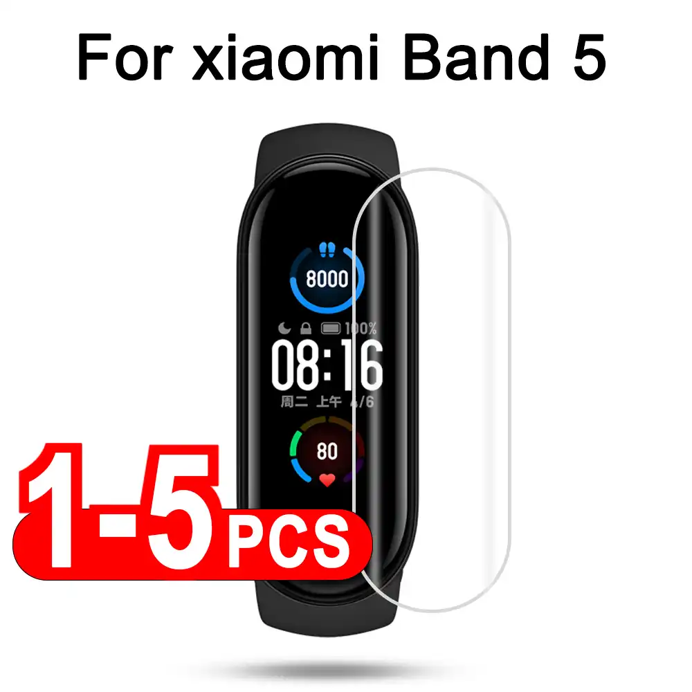 5pcs Hydrogel Protective Film For Xiaomi Mi Band 5 Protection Film Cover Screen Protector For Xiomi Band 5 Not Tempered Glass Smart Accessories Aliexpress