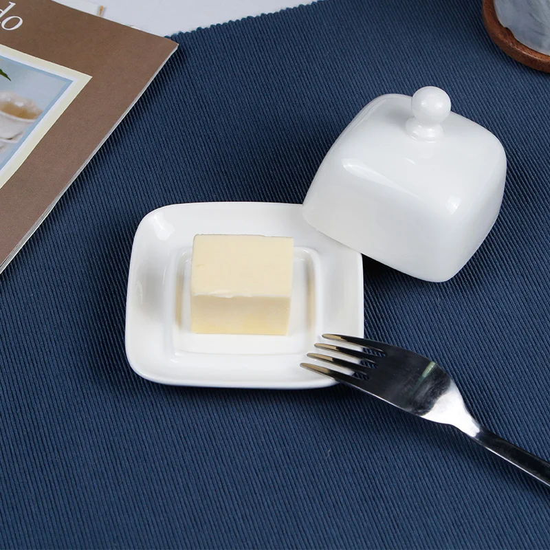 Butter storage box porcelain butter dish with lid perfect for East/West