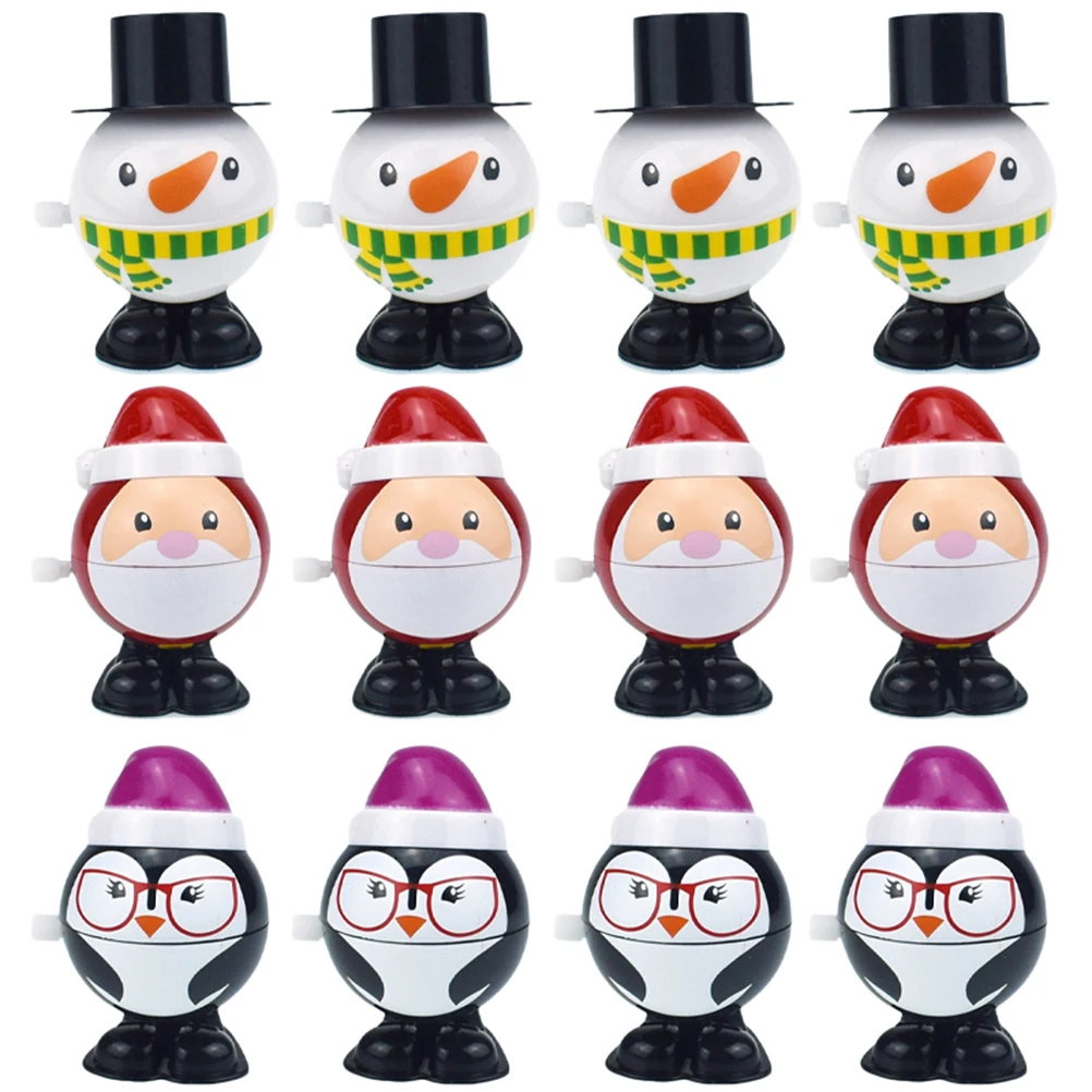 12Pcs/pack Kids Christmas Clockwork Gift Wind Up Santa Claus Snowman Penguin Toy Baby | Игрушки и хобби