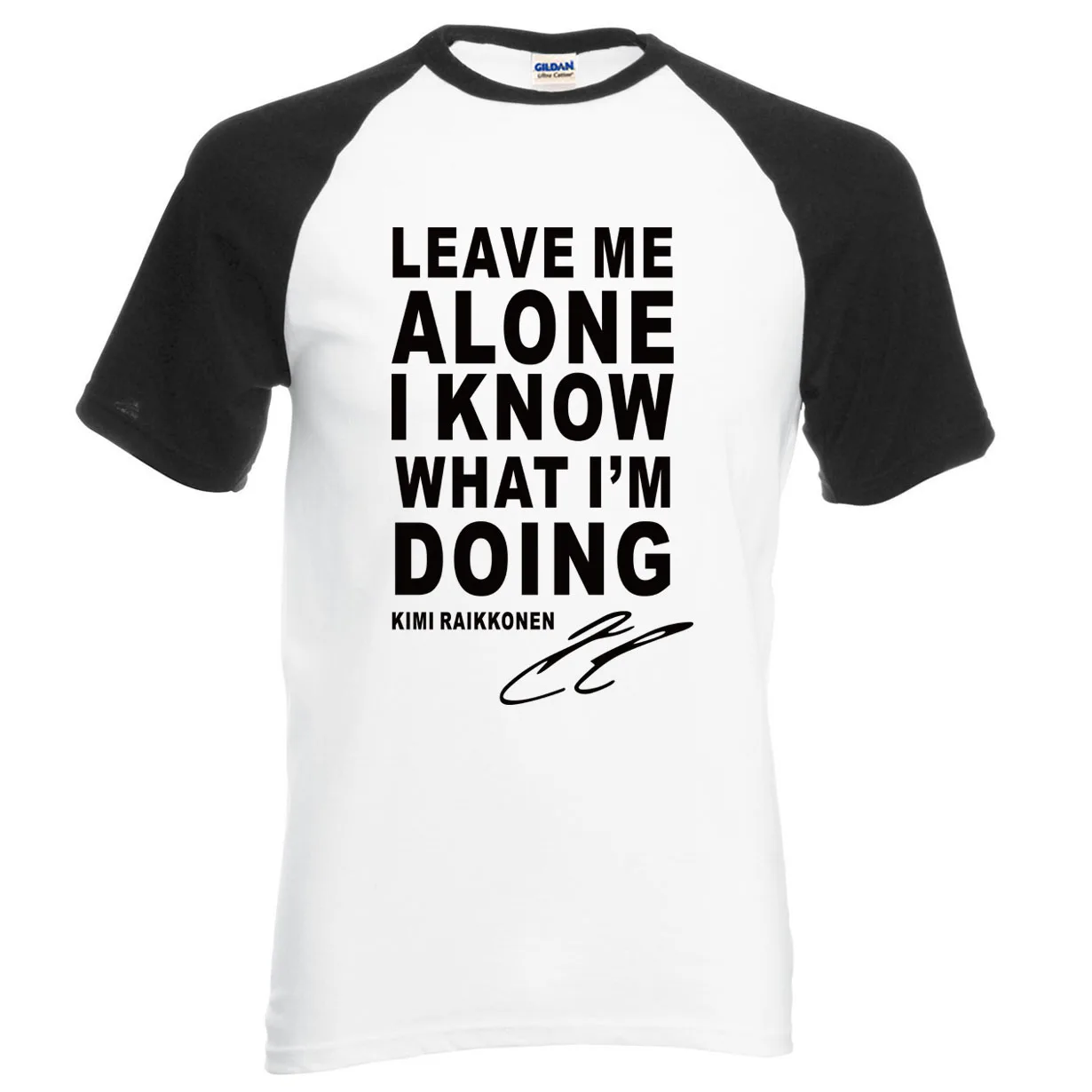 

Leave Me Alone I Know What I'M Doing-KIMI RAIKKONEN raglan men t shirt summer sportswear cotton t-shirt short sleeve shirt
