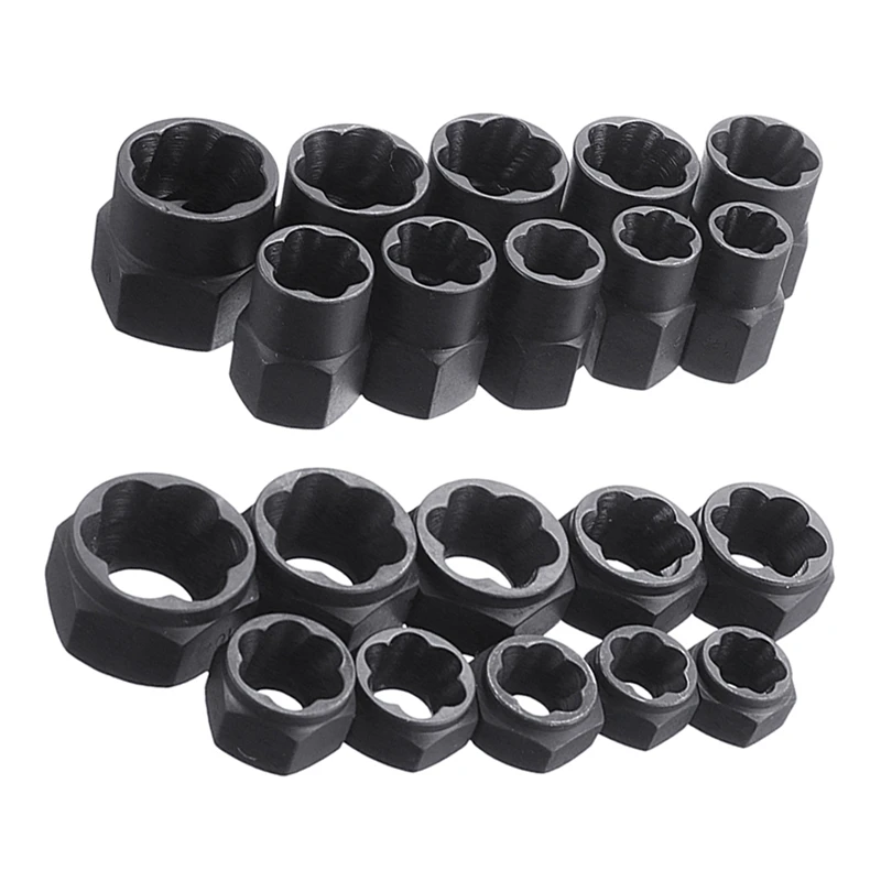 10Pcs/Set Damaged Bolts Nuts Black Screws Remover Extractor Removal Tools Set Threading Tool Kit Car Hub Multipurpose Screw |