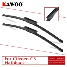 KAWOO для Citroen C3 хэтчбек Авто Мягкие резиновые Windcreen Стеклоочистители Лезвия модель год от 2002 до подходит штык Arm/U крюк Arm