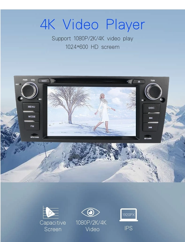 Excellent android 9.0 4G Ram 64G Rom car dvd player cars multimedia player  for bmw E90/E91/E92/E93 1998-2006 FM radio gps bluetooth audio 3