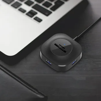 

High Speed 4 Port USB HUB Multi USB Port Splitter Adapter With TF SD Slot Card Reader for Desktop Laptop PC Computer Accessories