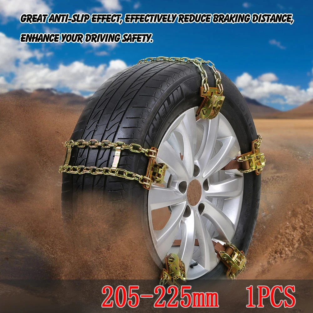 

Universal Car Auto Tire Snow Wheels Chain Ice Mud Anti-Skid 205~225mm Wearable