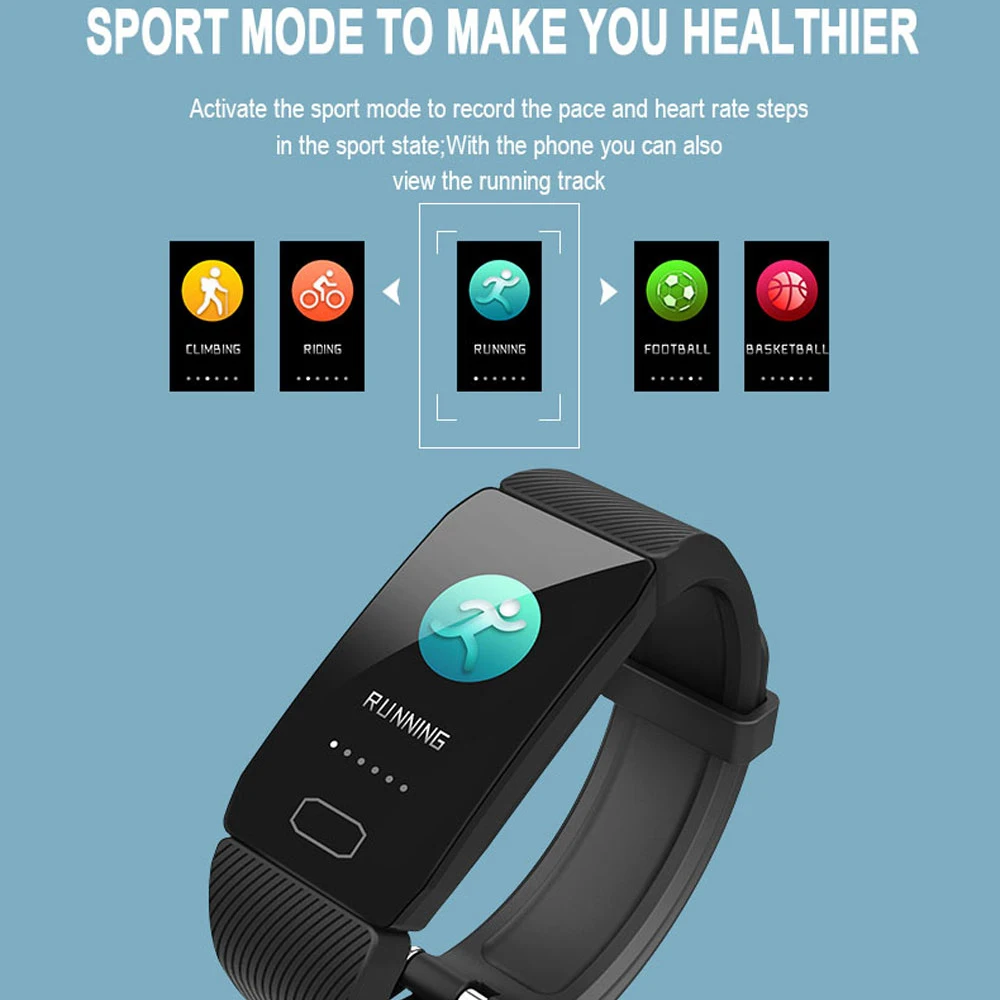  Fitness Tracker Smart Bracelet Blood Pressure Waterproof Fitness Bracelet Heart Rate Monitor Activi - 4000210810688
