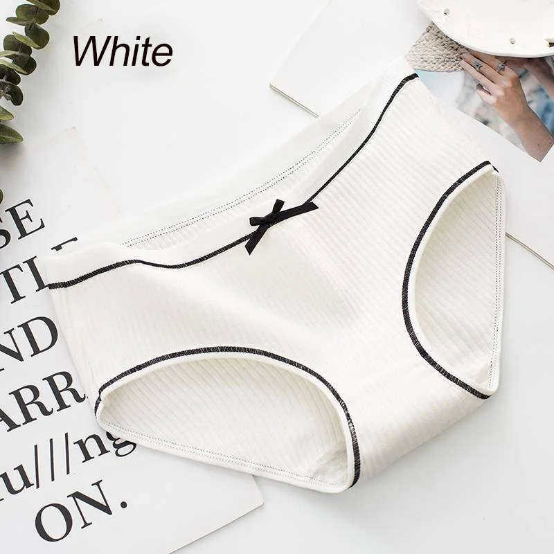 White VDOGRIR новые модные соблазнительные женские трусики бесшовные однотонные стринги женские трусы нижнее белье женские s Низкая талия с бантом трусы - Цвет: White