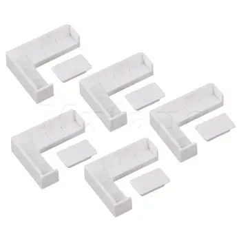 

Mxfans 5 x ABS Material 1:50 Model Sofa with Tea Table Set for Layout Scenery White
