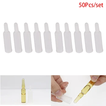

50Pcs/set Transprent 2ml Emery Glass Bottle Silicone Dropper Vial Opener Drippers