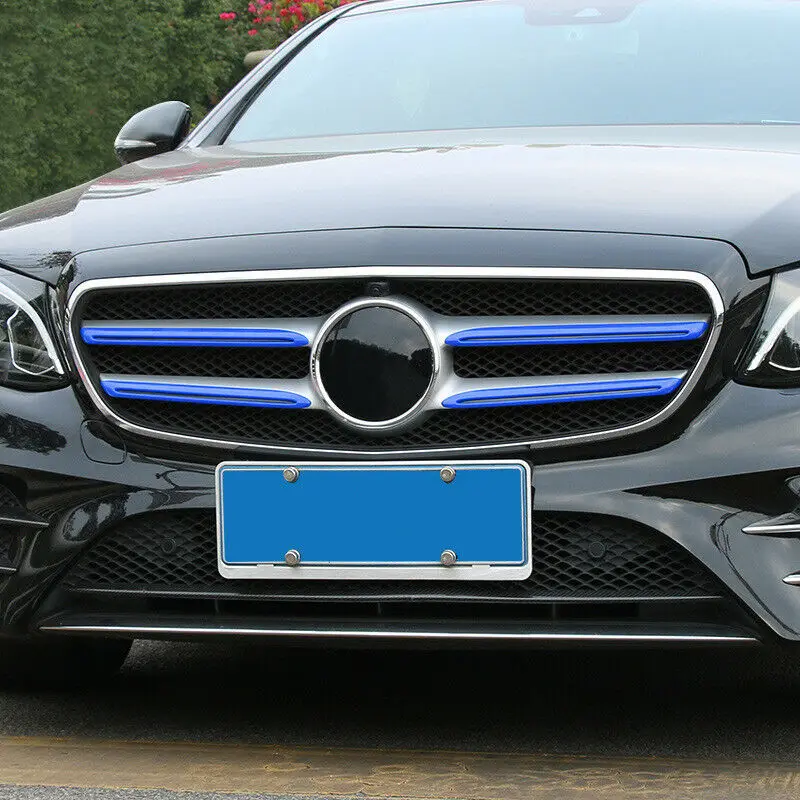 Синяя передняя решетка отделка полосы Гриль Крышка для Benz e-класс W213