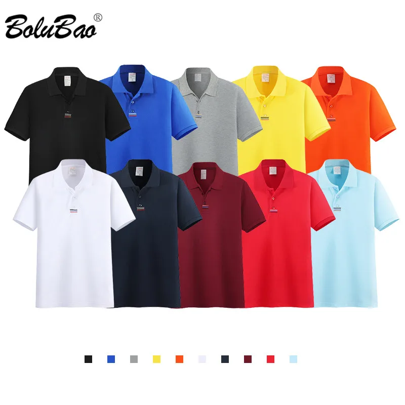 

BOLUBAO Short Sleeve Men Polo Shirt Solid Color Stitching Polo Shirt Top Comfortable Beach Lapel Men's Top Polo Shirts