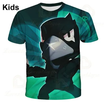 

Sandy Crow Leon Star Children's Wear Kids T-shirt Shooting Game 3d Tshirt Teen Clothes Shirt Gameing Boys Girls Short Tops
