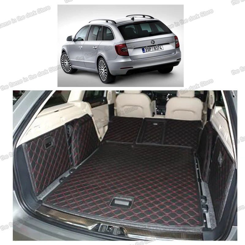 Кожаный коврик Lsrtw2017 для багажника автомобиля подкладка груза Skoda Superb 2009 2010 2011 2012