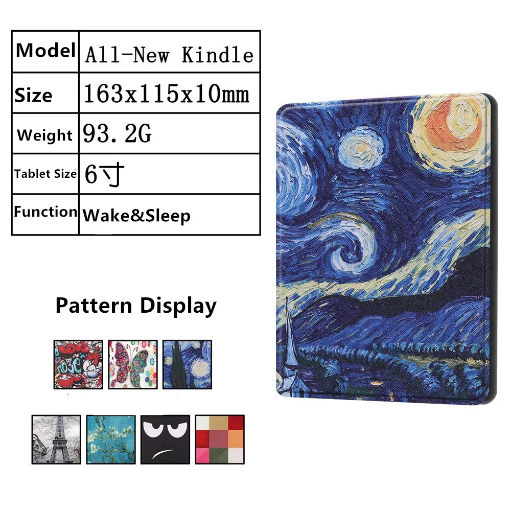 Новый цветной смарт-чехол из полиуретановой кожи чехол для Amazon All-New Kindle 10th Gen 2019 6