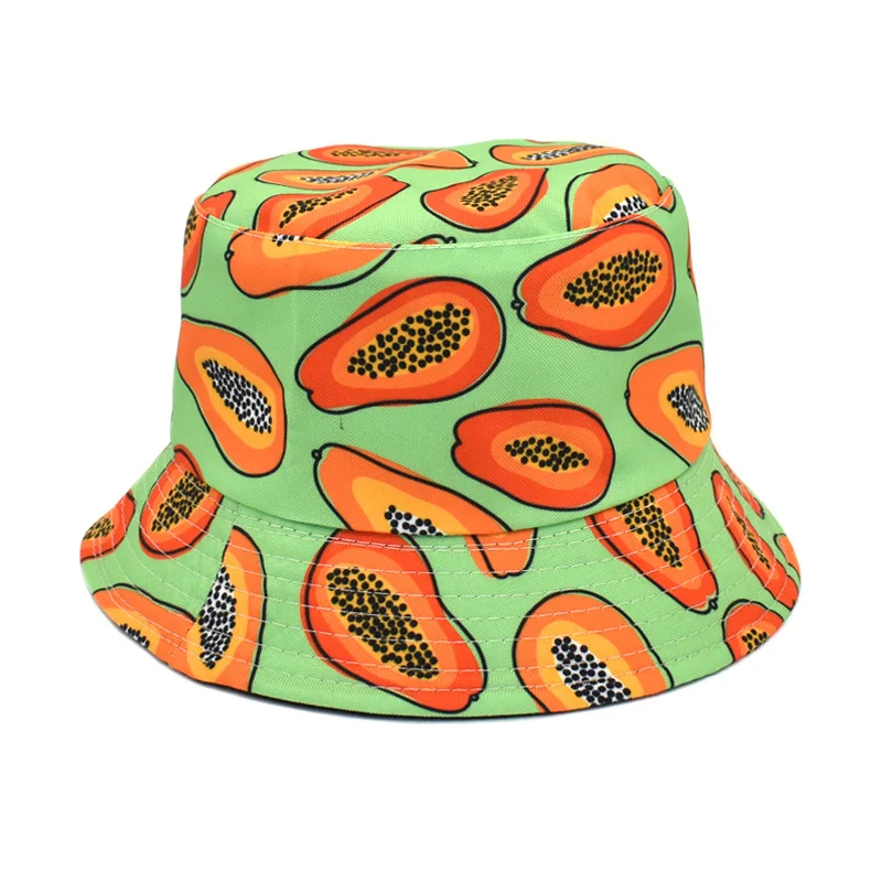 2022 New Papaya Printed Fisherman Hat Women Men's Outdoor Travel Beach Bucket  Hat Female Summer Trend Basin Bob Panama Hat - AliExpress