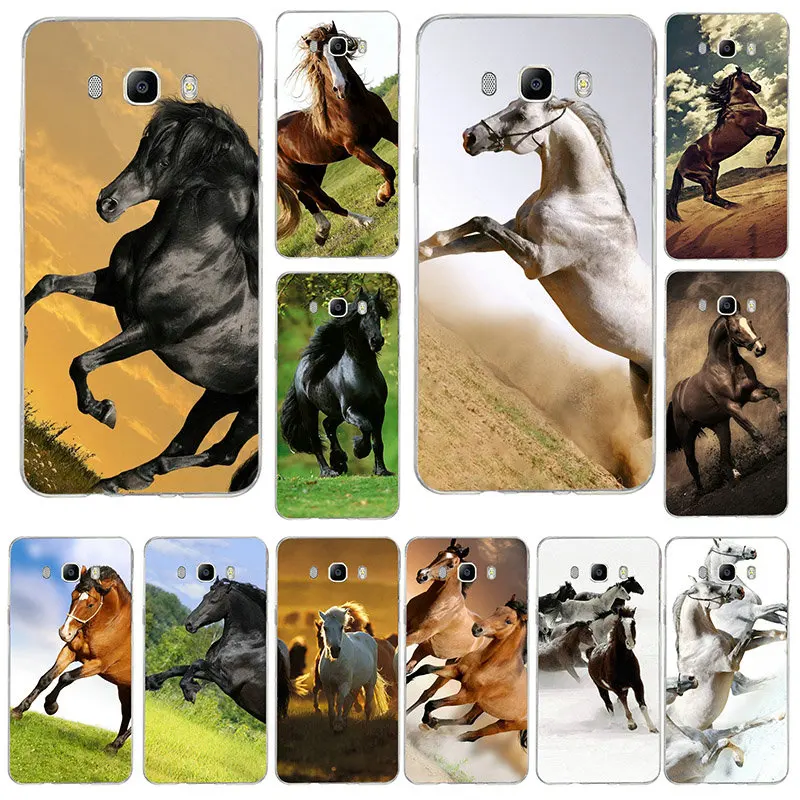 For Samsung Galaxy J3 J4 J6 J8 A7 A8 A9 2018 A10 A20 A30 A40 A50 A60 A70 A80 A90 Soft Cases Great Beautiful Horses Running | Мобильные