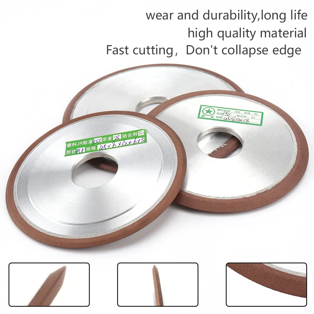 125/150mm Diamond Grinding Wheel arc Grinder Circle Disc for Tungsten Steel Carbide Metal Milling Tool Sharper Tips 150Grit