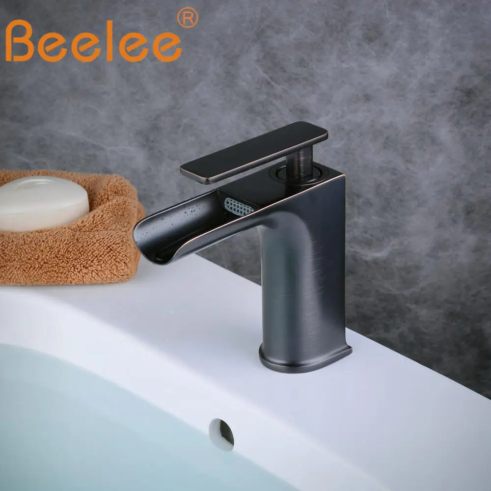 Beelee Новое поступление водопад ванная комната кран масляная резина черный латунь Смесители для раковины сосуд смеситель для раковины BL0607B