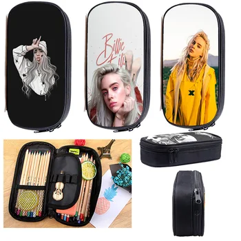 

Billie Eilish Makeup Bag Cosmetic Cases Women Zipper Pouch Pink Cute Makeup Case Merch Girls School Supplies Pencil Box NEW