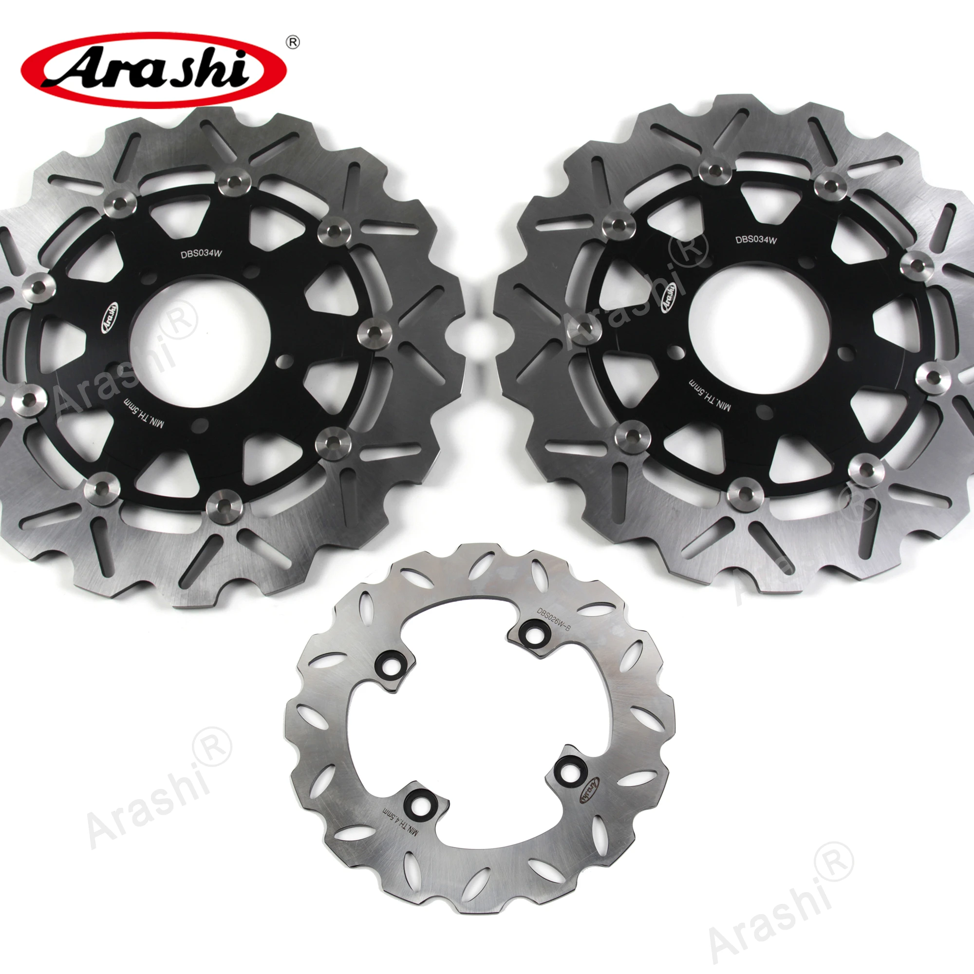 Arashi 1 Set For Kawasaki Zx6r Zx6r Ninja 636 2005 2006 Cnc Full Floating Front Rear Brake Disc
