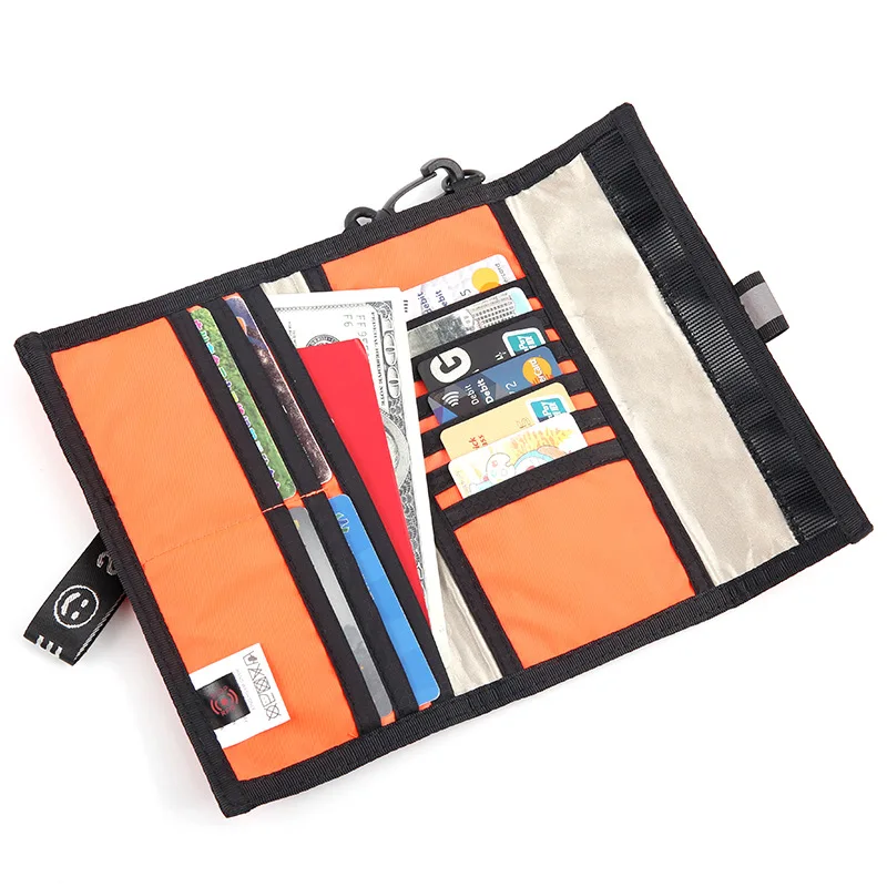 

Tingofine Carrying Three Fold Passport Bag Halter Document Bag Multi-functional Anti-Theft RFID Storage Document Bag