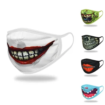 

Fashion Funny Grimace Print Halloween Party Mouth Mask Dustproof Breathable Child Mask Face Mask Washable Reusable Kids Mask 1PC