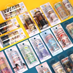 JIANWU – bande Washi bronzante rétro, 6 pièces/ensemble, Style chinois, Scrapbooking, décoration de journal intime, Collage de matériel, bande de masquage, papeterie 