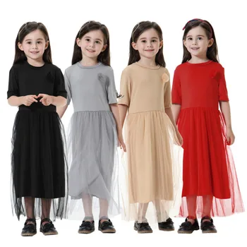 

Kids Dress for Girls Cotton Maxi Dress Princess Long Dress Birthday Party Wedding Evening Dresses Muslim Vestido Big Size 3-15y