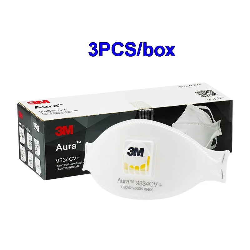 

3pcs 3M 9334CV+ Gas mask Anti-PM2.5 Filter Oily Non-oily Particulates Safety Respirator Protective Mask Haze Weather