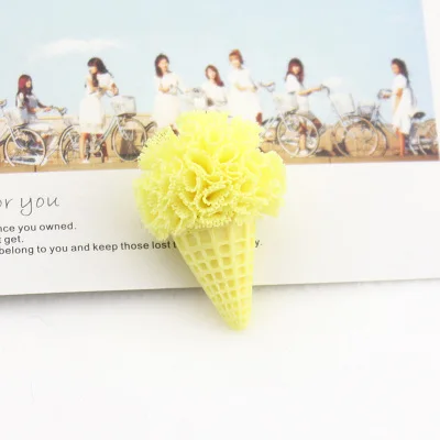 Yellow 20 шт 3,2*2,5 см цветочный шар мороженое для детей аксессуары для волос сделай сам, поделки ручной работы искусственные цветы для украшения - Цвет: Yellow