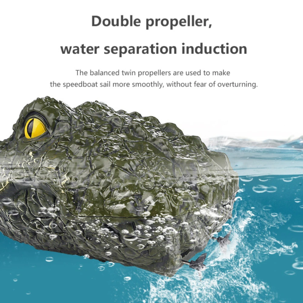 RC Crocodile Head Boat Ship Toy Simulation  2.4G Remote Control Joke Alligator Decoy Electric Toys Summer Water  Spoof Toys gift 4