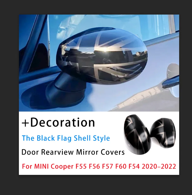 For MINI Cooper F54 F55 F56 F57 F60 Glossy Black Side Mirror Cover Cap Replace 