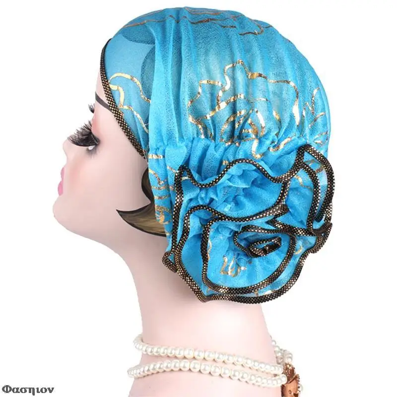 Muslim Fashion Women's Hijabs Headscarf Pile Heap Cap Women Able Caps Islamic Bronzing Flower Turban Hat muslim headwear head scarf hijab headscarf hijab hats female head wraps prayer hats unisex turban hat prayer cap