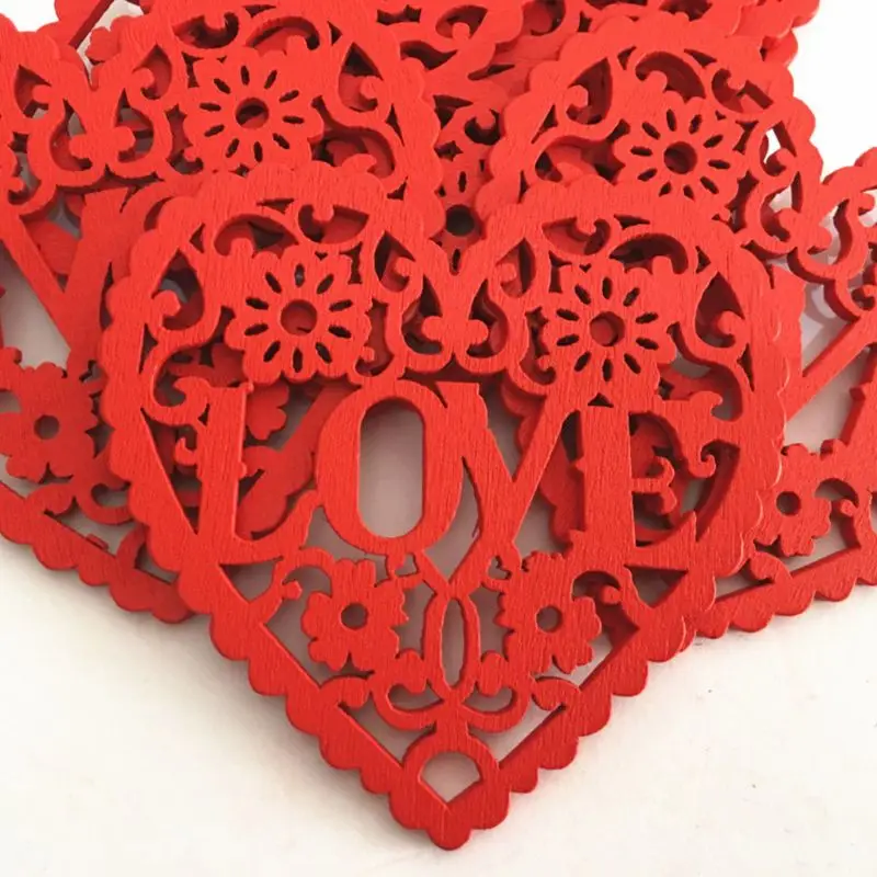 10 шт./упак. Сделай Сам надпись Love Сердце Творческие деревянные ложки Рождественская елка кулон украшения дома подарок аксессуары рождественские украшения резные