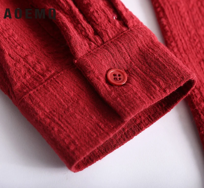 AOEMQ/рубашки с круглым вырезом; красная однотонная блузка с волнистым драпированным кружевным принтом; топы для танцев и вечеринок; женская одежда