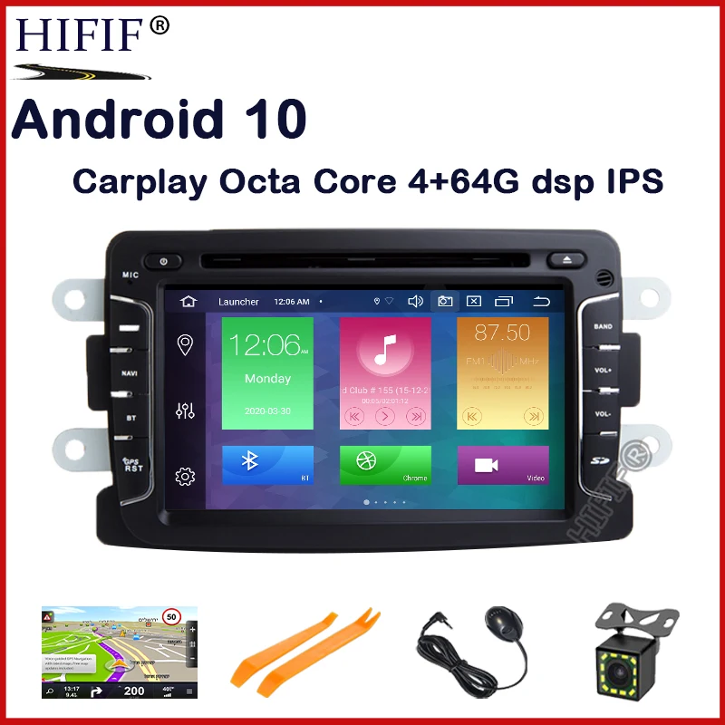 Автомобильный мультимедийный плеер DSP IPS Android10 для Dacia/Sandero/Duster/Renault/Captur/Lada/Xray 2/Logan 2