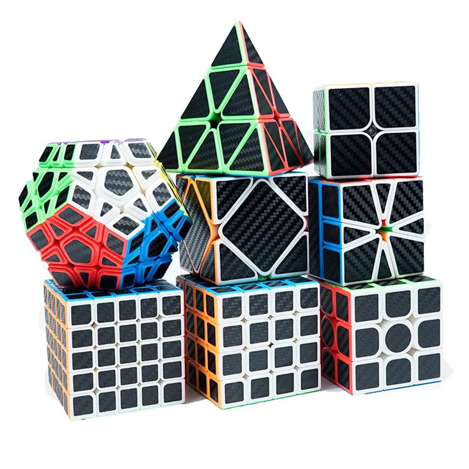MFJS Moyu наклейка из углеродного волокна магический куб 2x2 3x3 4x4 5x5 положительный Pyrimid