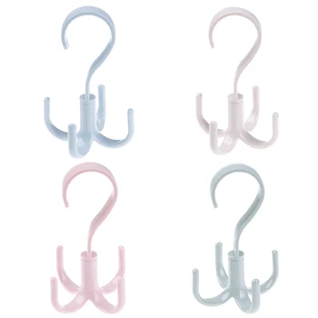 

1PCS Portable 360 Degree 4 claws Scarf Clothes Belt Bags Hanger Shelf Hook Hanger Cloth Hanger Rack Clothespin Hook