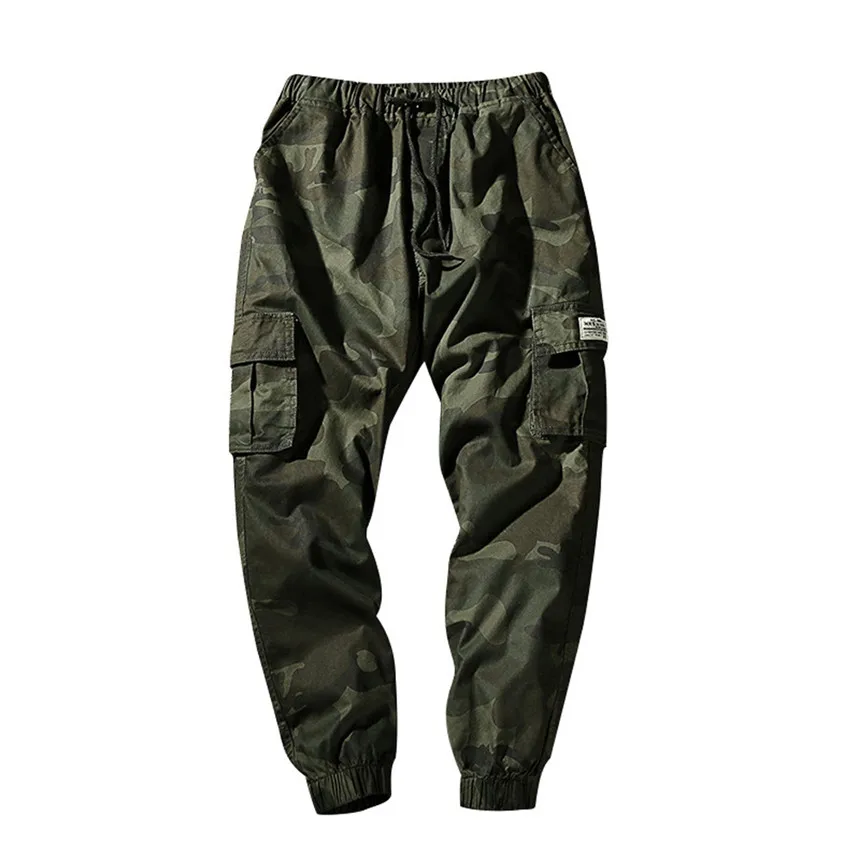 Army Green KLV, мужские брюки, Осенние, мужские, модные, камуфляжные, с карманами, девять точек, маленькие штаны, ноги, свободные, повседневные, мужские, спортивные штаны - Цвет: Army Green