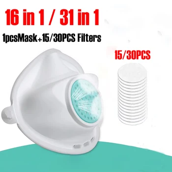 

Recyclable Face Protective Mask with 3-Ply Non-woven Filter Insert Valve Reusable Mouth Facemask Unisex Washable Respirator