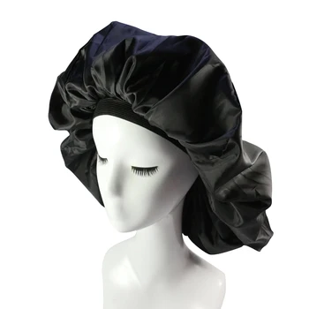 

Elastic Band Cover Hair Care Shower Hat Satin Salon Home Waterproof Soft Protection Bonnet Sleep Cap Travel Wide Brimmed