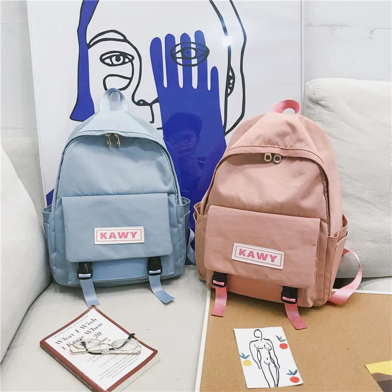 

Vintage Sense GIRL'S School Bag Women's Korean-style Harajuku High School College Student Lettered Backpack MORI Series Versatil