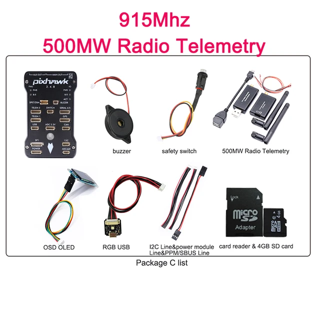 Pixhawk 2.4.8 + M8N GPS + 500mW Telemetry Pixhawk 2.4.8 + M8N GPS + 500mW Telemetry