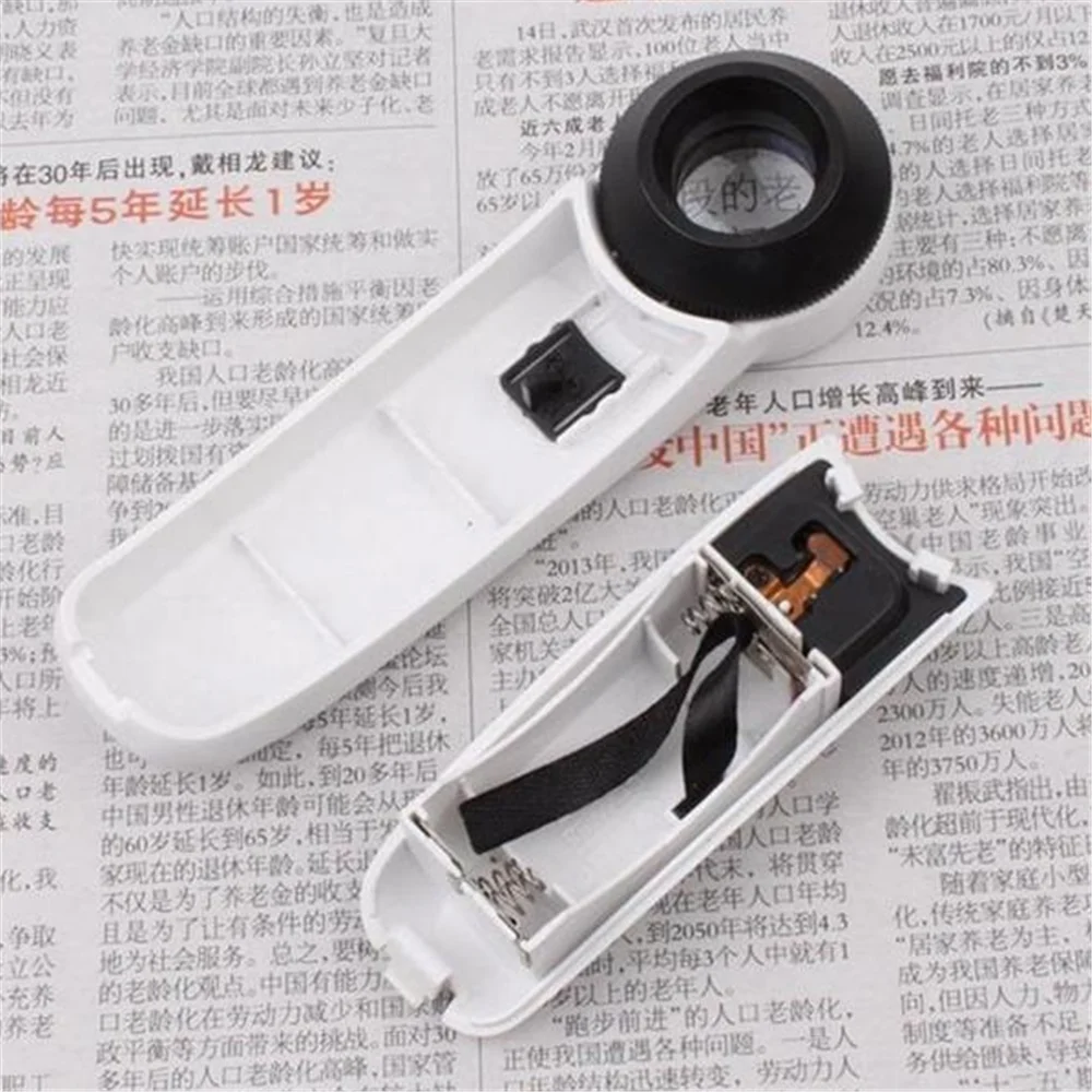 BIJIA 45x21 Optical Jewelry Identification HD High-end Handheld 45 Times Magnifying Glass with Light Magnifier MG6B-C