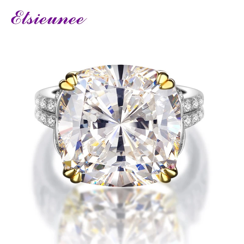 

ELSIEUNEE 100% 925 Sterling Silver Pink Yellow White Citrine 5A Zircon Birthstone Wedding Engagement Ring Fine Jewelry Wholesale