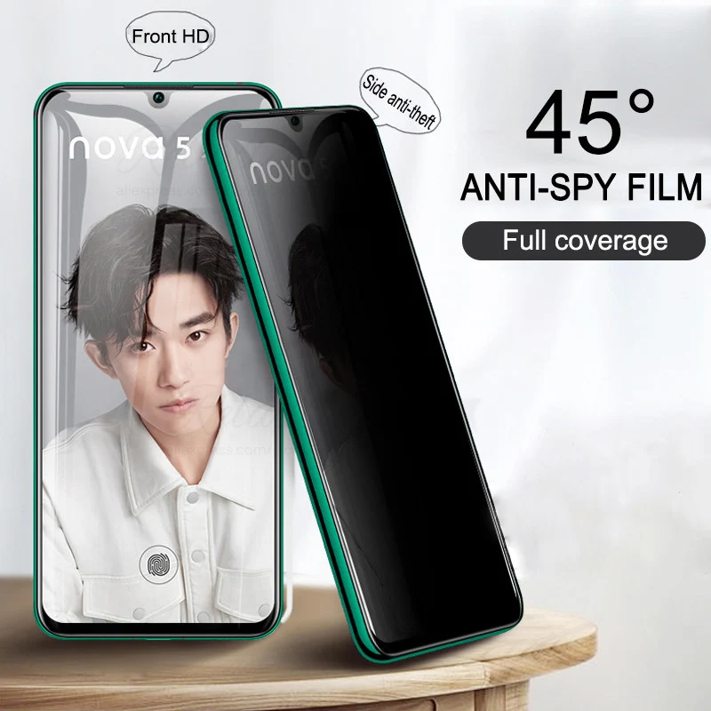 Антишпионское закаленное стекло для huawei nova 3 3i 3e 4e 5t антишпионская защита экрана